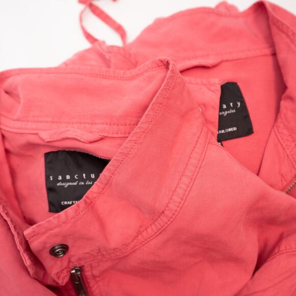 Sanctuary Rose Pink Lightweight Zip Utility Jacket Size Small - Picture 8 of 11